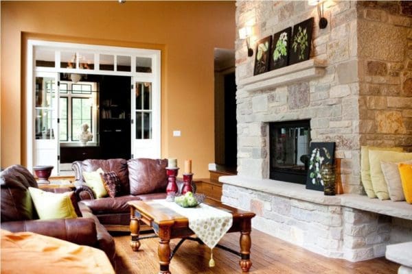 Sheridan Natural Thin Stone Veneer Fireplace