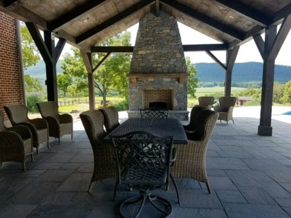 Custom Mosholu Fieldstone Blend Outdoor Living Fireplace