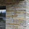 Close-Up Smokey Gold Real Stone Veneer Pillar