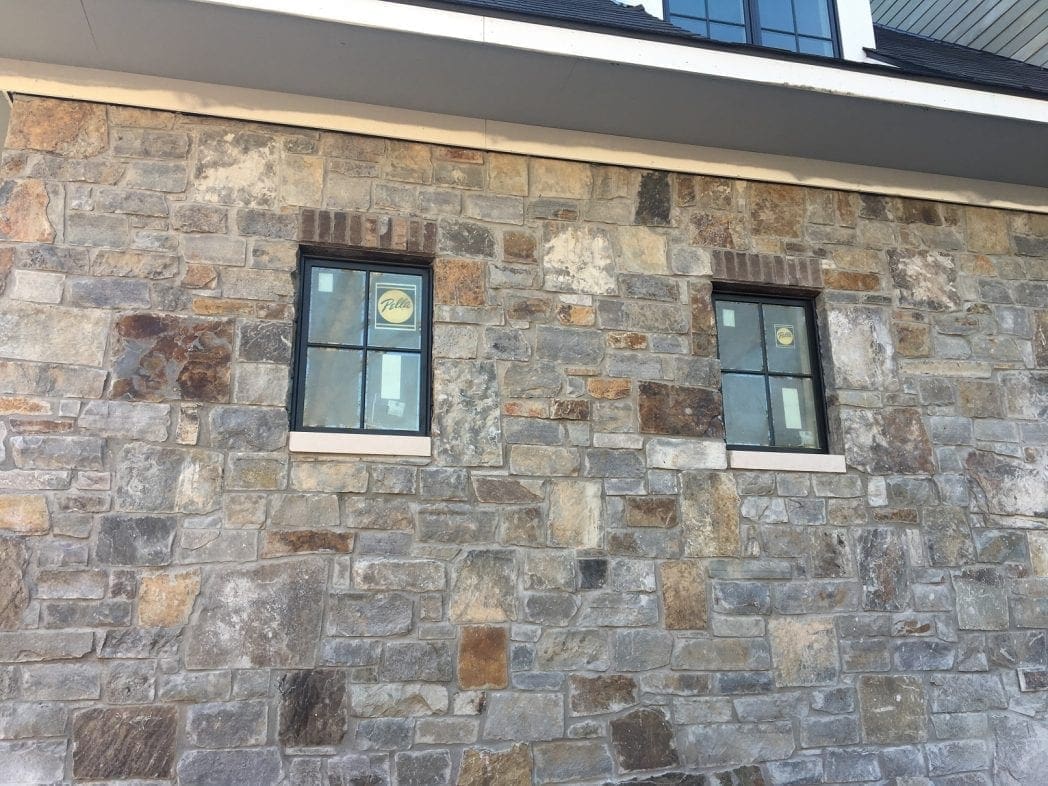 exterior siding with natural thin stone veneer