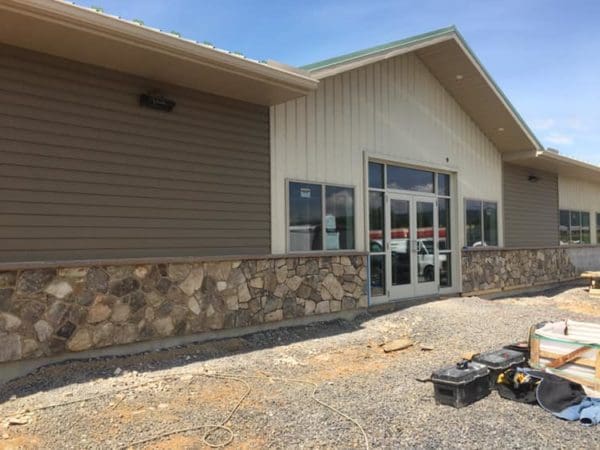 Commercial Building with Pioneer Natural Stone Veneer Wainscoting