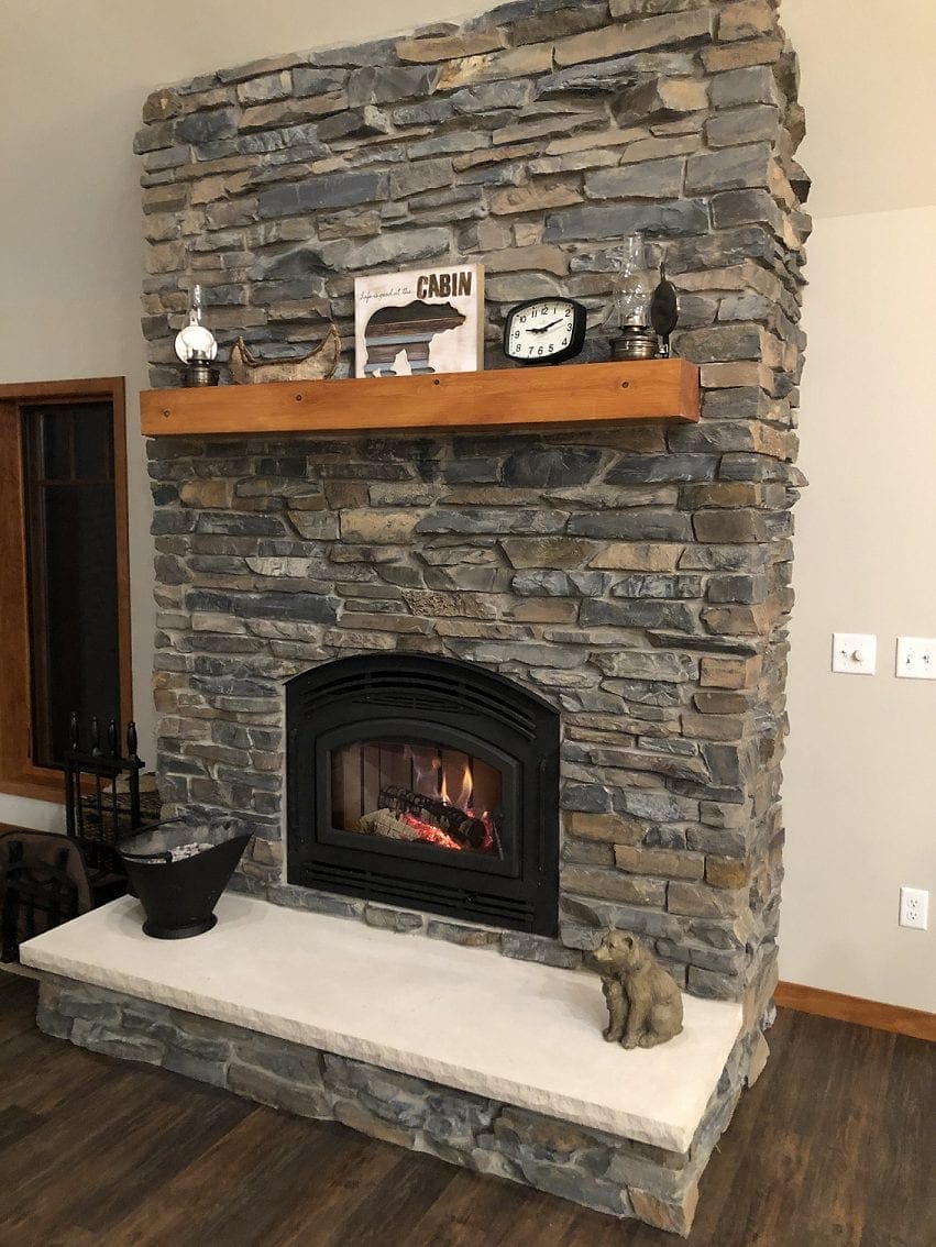Interior Fireplace with Torrington Real Thin Stone Veneer