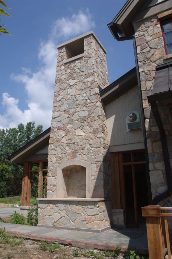 Exterior Chimney with Geneva Real Stone Veneer