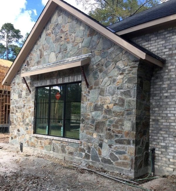 Exterior Accent Wall with Lille Natural Stone Veneer