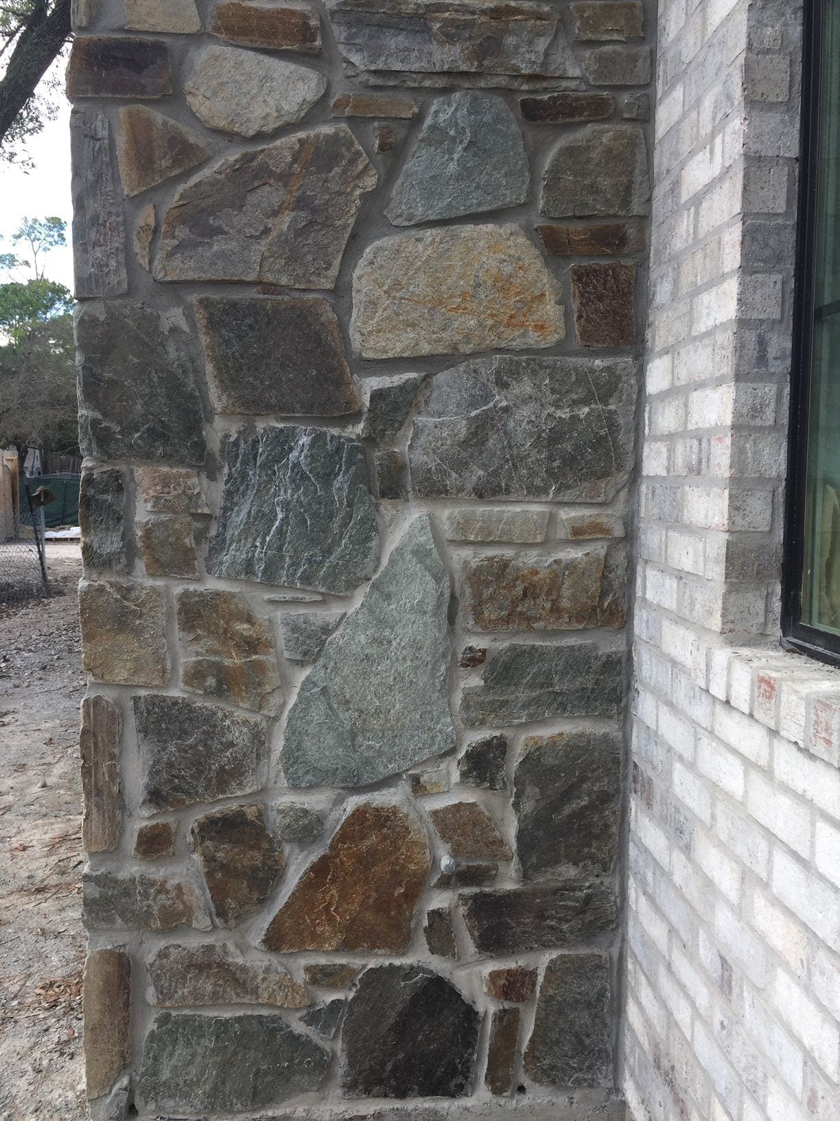 Lille Real Stone Veneer Exterior Wall Close-Up