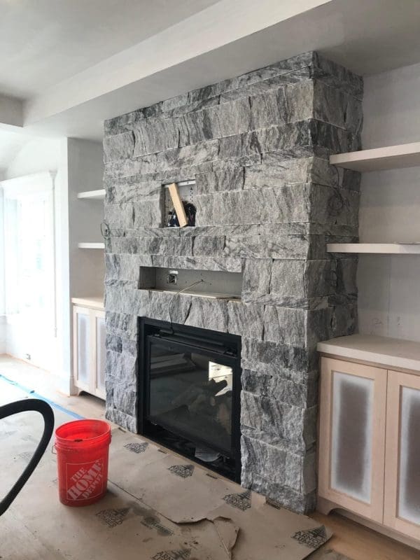 Lincoln Real Stone Veneer Interior Gas Fireplace Install