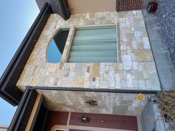Exterior Accent Wall with Sherman Natural Stone Veneer