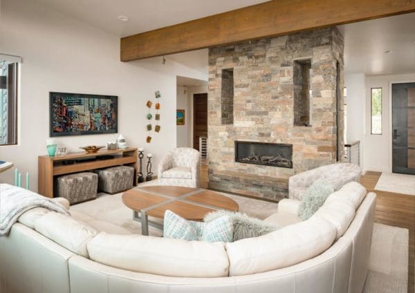 Gas Interior Fireplace with Sumpter Real Stone Veneer