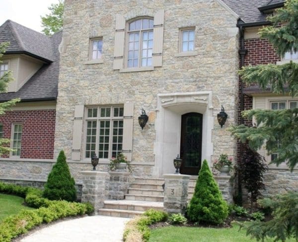 Chateau Real Thin Stone Veneer Front Entrance