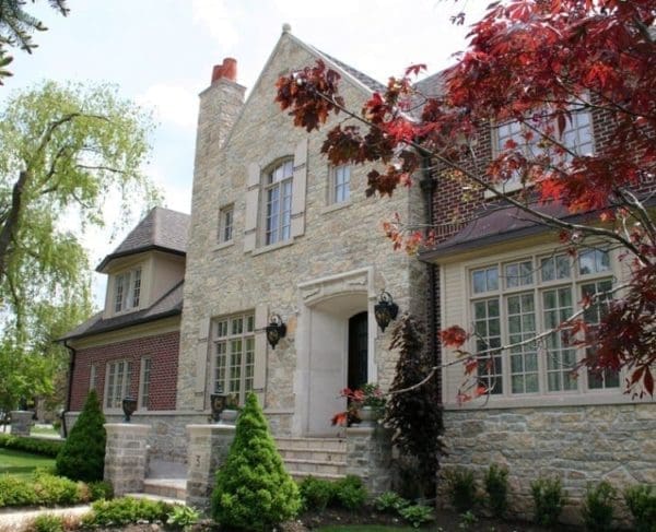 Home Exterior with Chateau Natural Stone Veneer