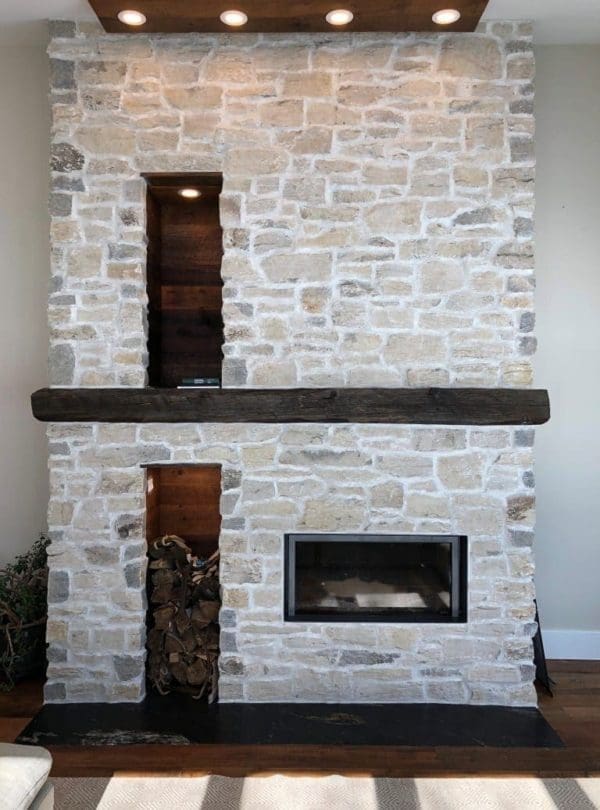 Interior Fireplace with Door County Fieldstone