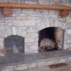 Rustic Fireplace with Door County Fieldstone