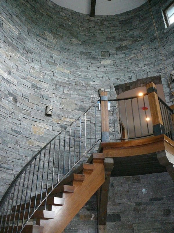 Curved Interior Wall with Logan Real Stone Veneer