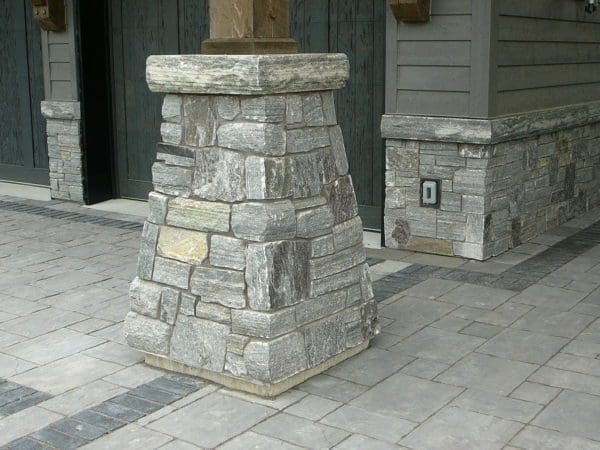 Pillar with Logan Natural Stone Veneer