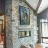 Double Sided Interior Fireplace with Logan Natural Stone Veneer