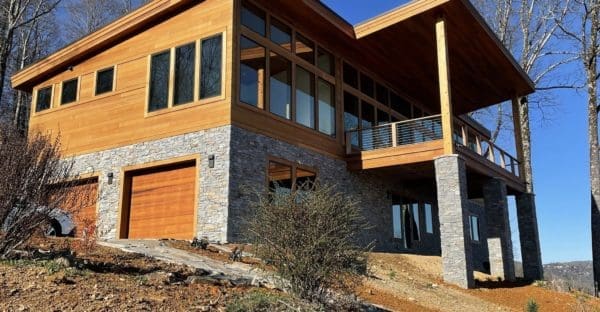 Modern home with Augusta natural tihn stone veneer exterior