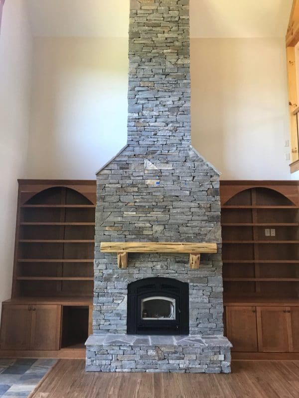 Interior fireplace with Augusta natural thin stone veneer