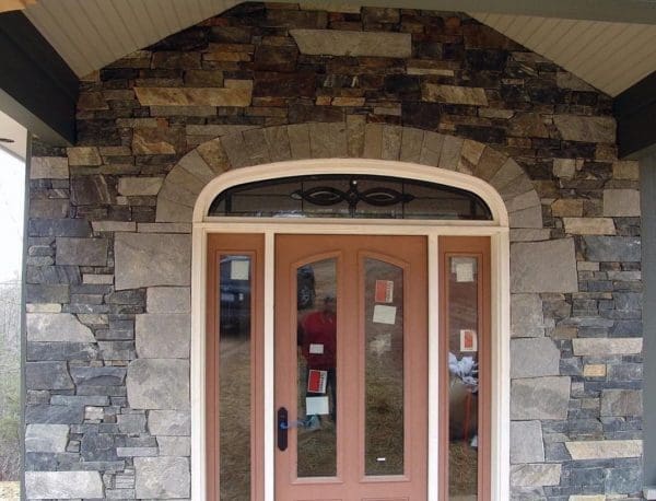 Coventry and Charleston Real Thin Stone Veneer Custom Blend Front Entrance
