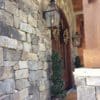 Front entrance accent wall with Dakota ashlar real stone veneer siding