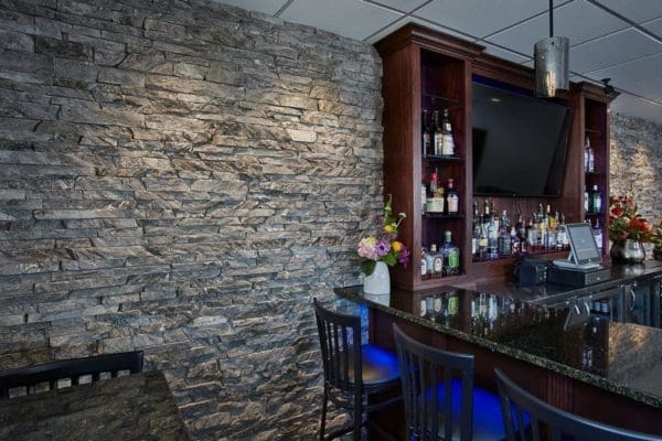 Custom ledgestone Moonlight real stone veneer interior restaurant wall