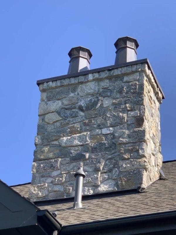 Chimney with Pinedale real thin stone veneer