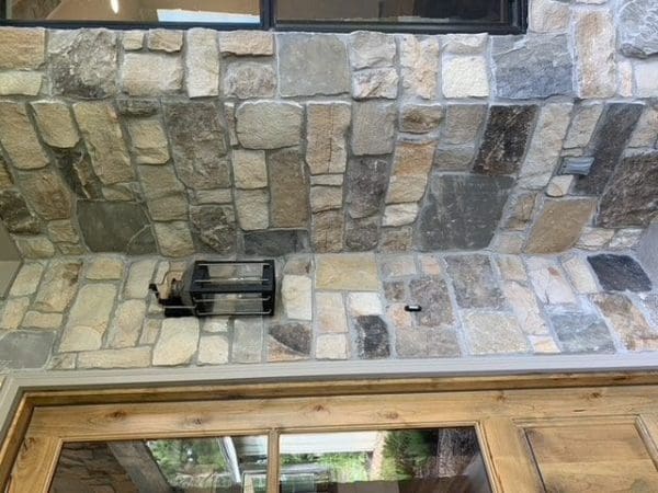 Breckenridge ashlar style real thin stone veneer front entrance