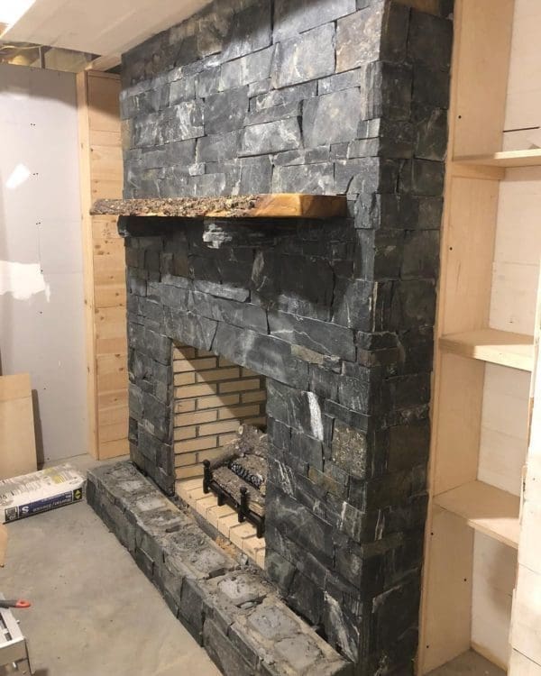Midford Real Thin Stone Veneer Interior Drystack Fireplace
