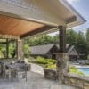 Outdoor living area with Pinedale real stone veneer