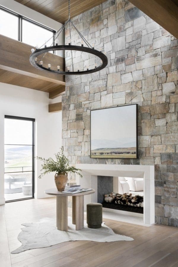 Westgate Natural Thin Stone Veneer Double Sided Fireplace
