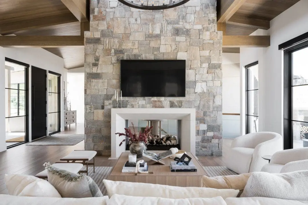 Westgate Natural Thin Stone Veneer Interior Fireplace