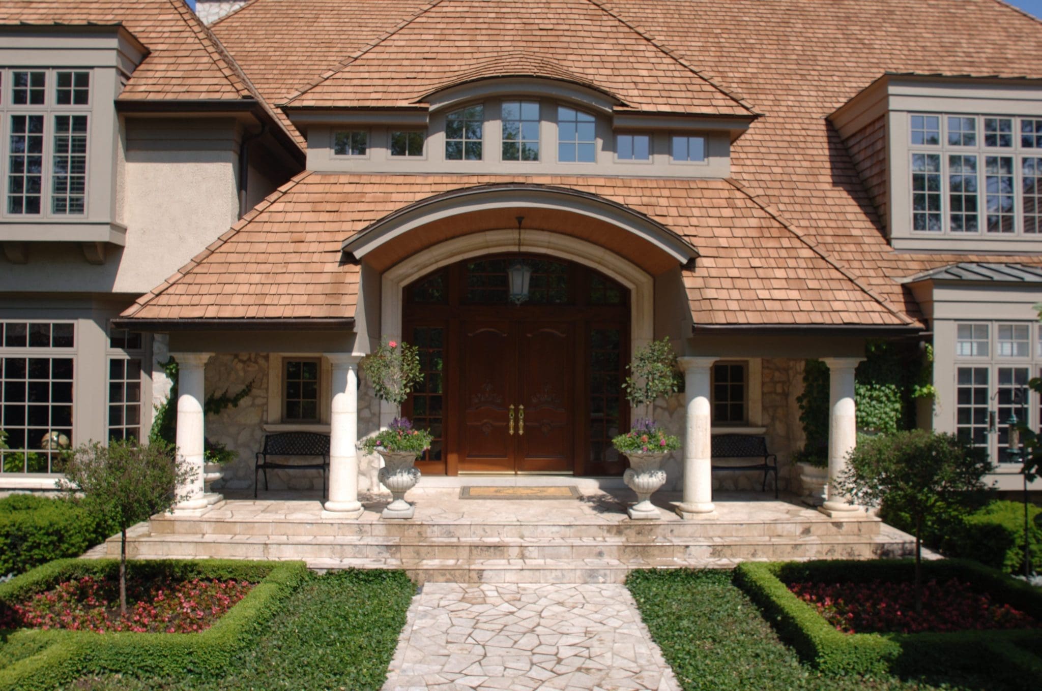 Winter Hills Real Thin Stone Veneer Front Entrance