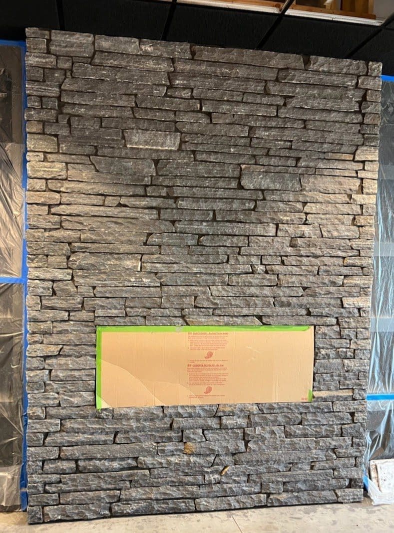 Everett Natural Stone Veneer Fireplace Installation