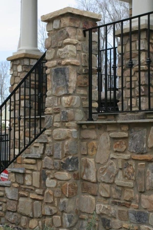 Tantallon Real Stone Veneer Front Porch Steps