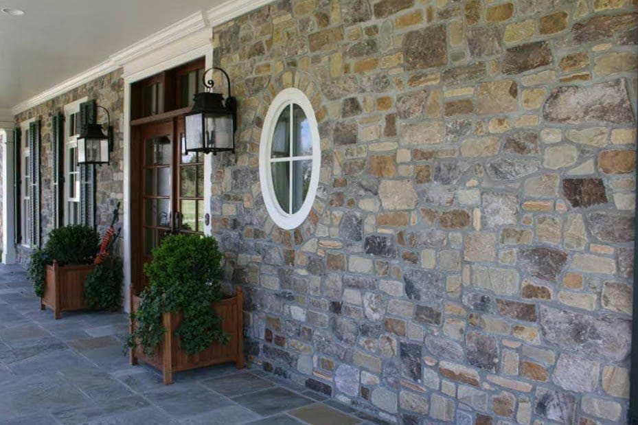 Tantallon Real Thin Stone Veneer Front Porch Exterior Accent Wall