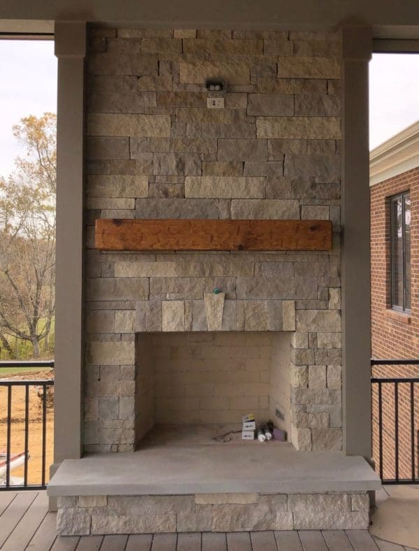 Atherton Real Thin Stone Veneer Drystack Fireplace