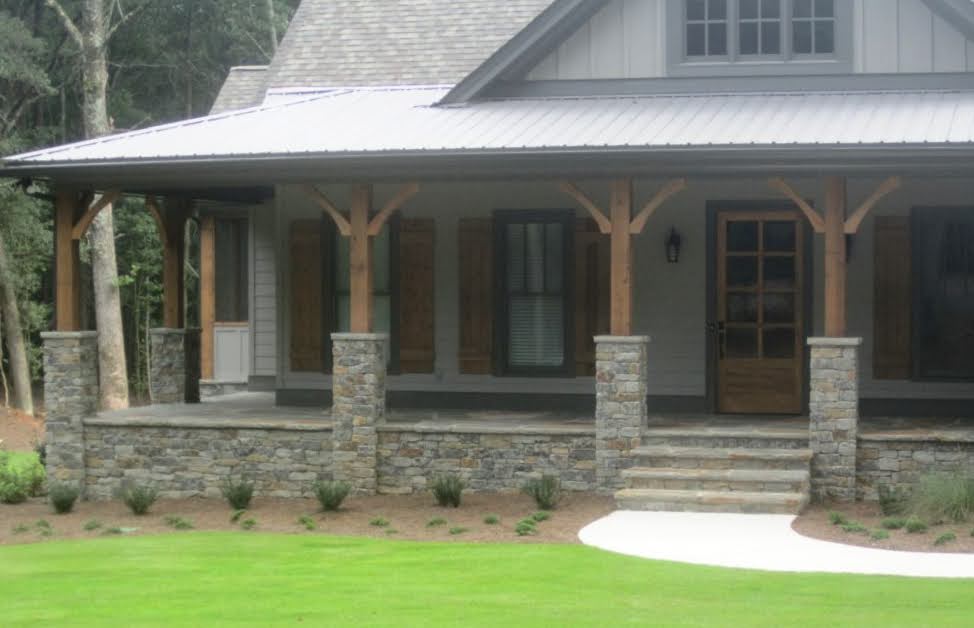 Cascade Natural Thin Stone Veneer Wrap Around Porch
