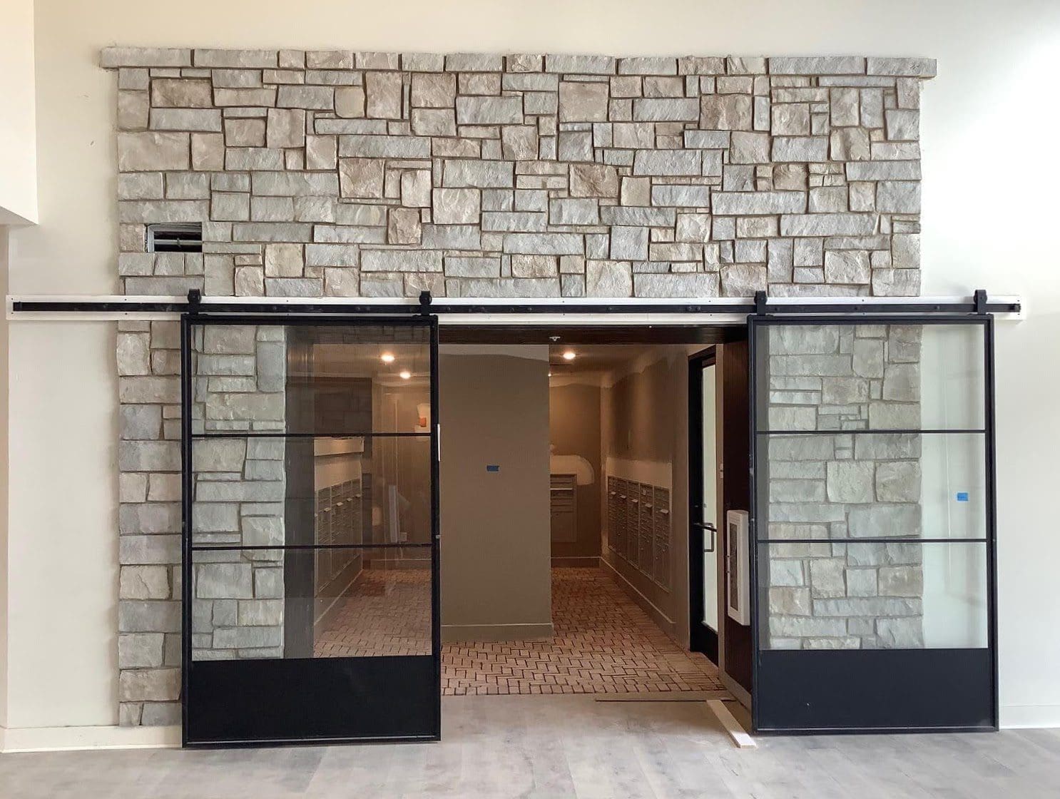 Catskill Real Splitface Thin Stone Veneer Commercial Interior Accent Wall