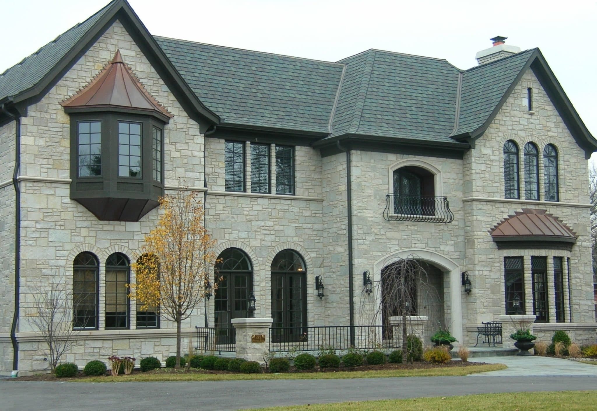 Custom Fond du Lac and Empire Blend Real Stone Veneer Exterior