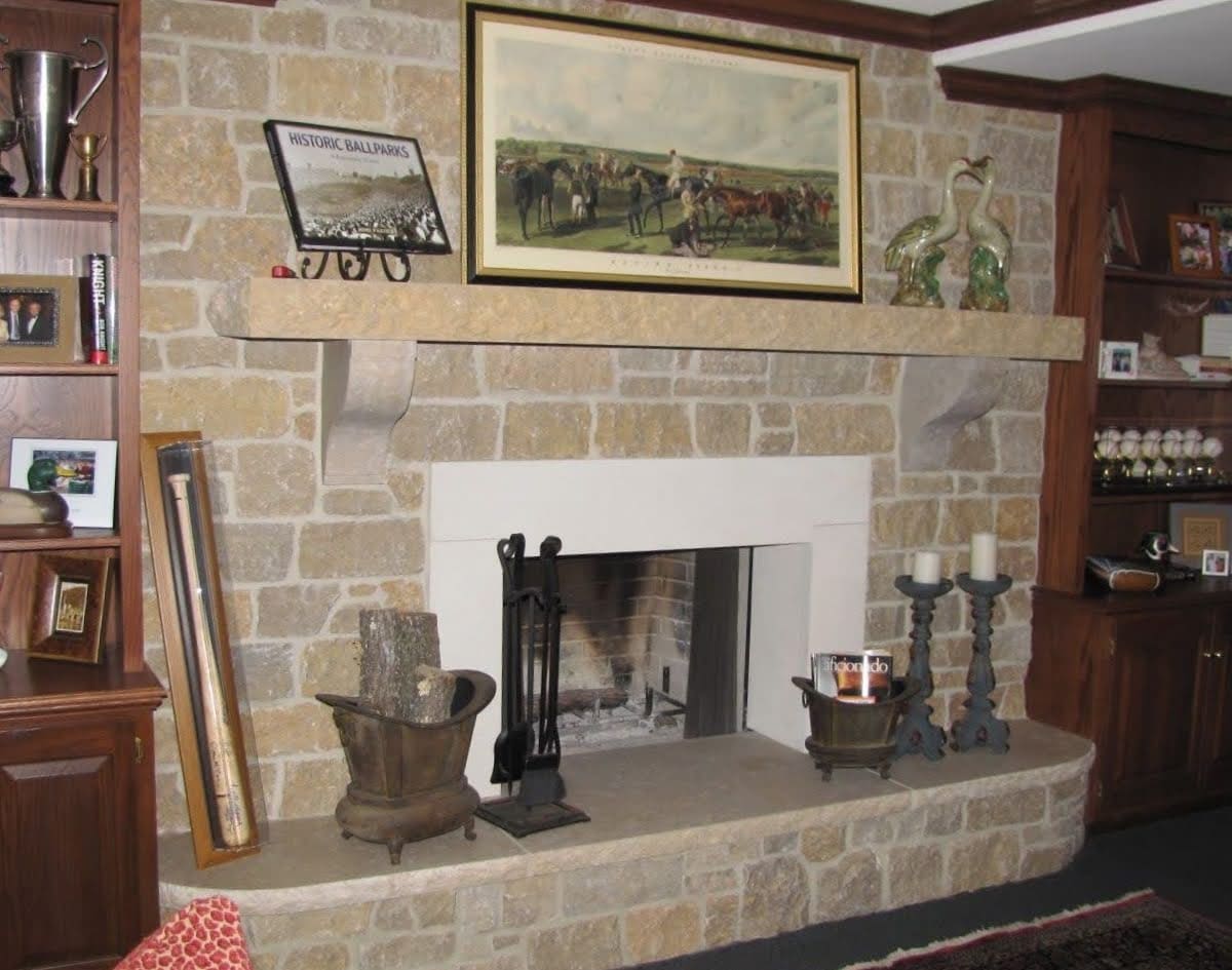 Halcyon Natural Stone Veneer Interior Fireplace