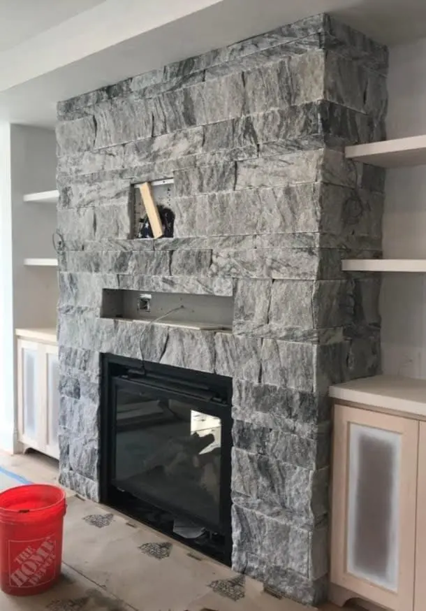 Lincoln Real Thin Veneer Interior Fireplace Install