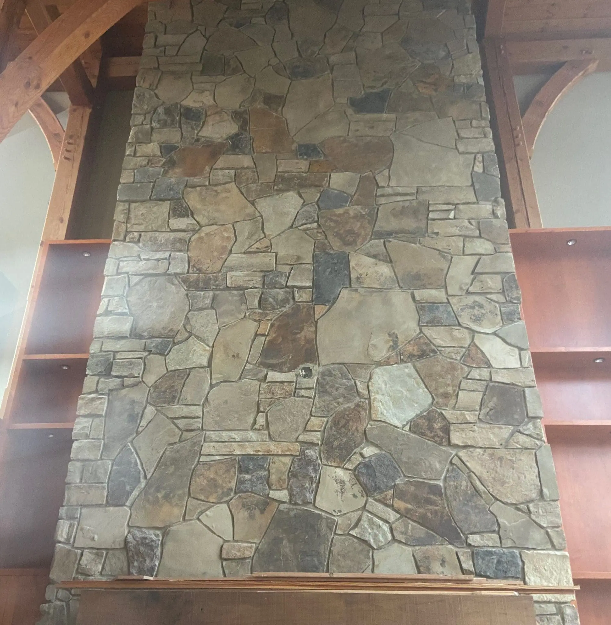 Mayfair and Northwoods Natural Thin Stone Veneer Custom Blend Interior Fireplace