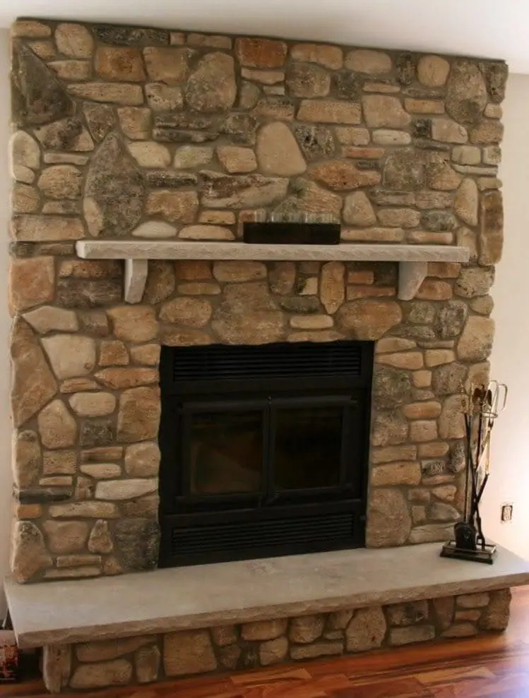 Sunset Point Real Thin Stone Veneer Fireplace