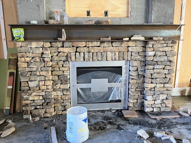 Feldberg Natural Ledgestone Thin Veneer Fireplace Install