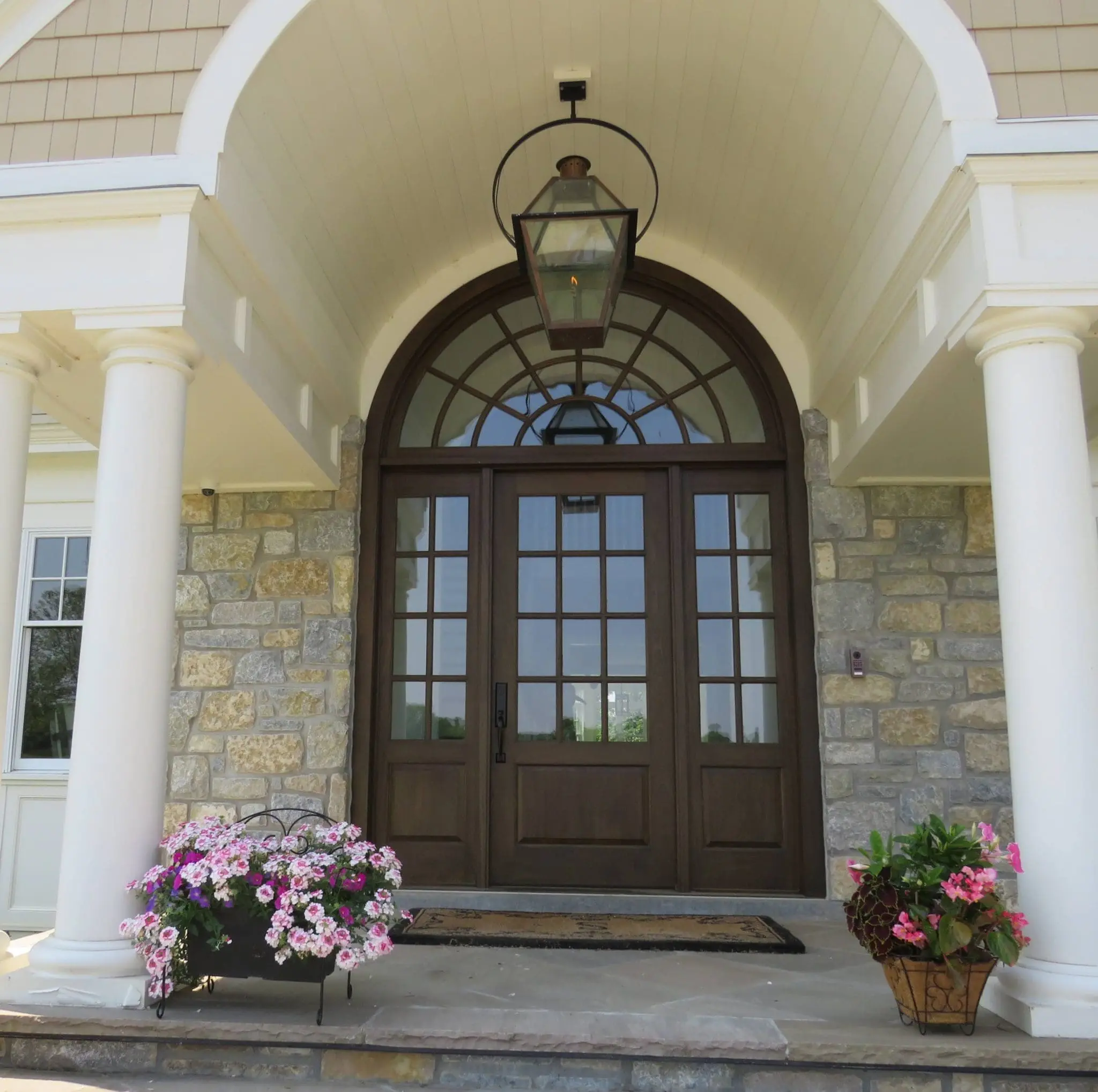 Chateau and Nottingham Natural Stone Veneer Front Entrance