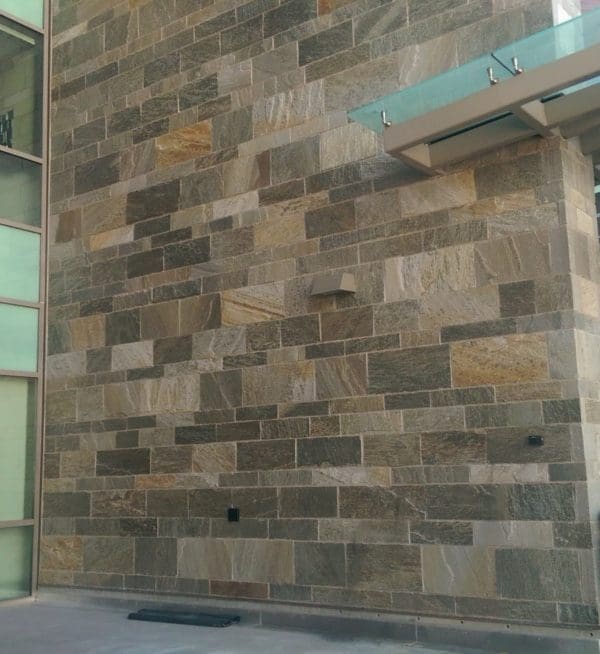 Versailles and Marbella Natural Thin Stone Veneer Blend Commercial Exterior