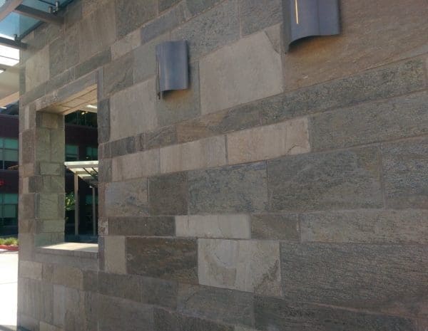 Versailles and Marbella Real Thin Stone Veneer Blend Commercial Exterior
