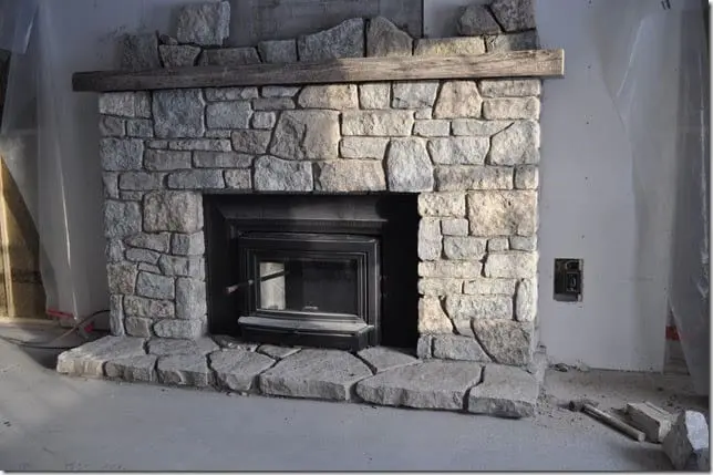 Chateau Natural Thin Stone Veneer Fireplace Installation