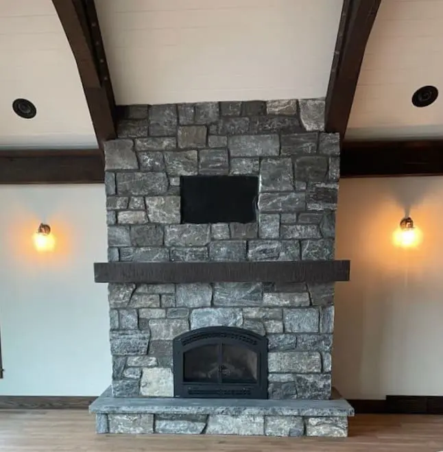 Monroe Natural Thin Stone Veneer Interior Fireplace with Custom Color Selection