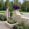 Athens Real Stone Veneer Custom Castle Rock Style Entrance Gate with Cream Mortar
