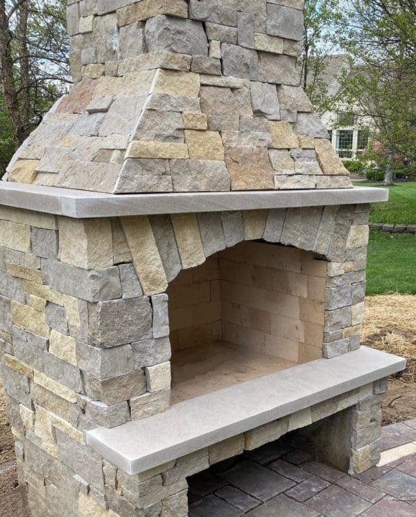 Atherton Natural Thin Stone Veneer Drystack Fireplace
